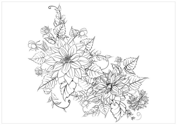 Эскиз цветочной композиции