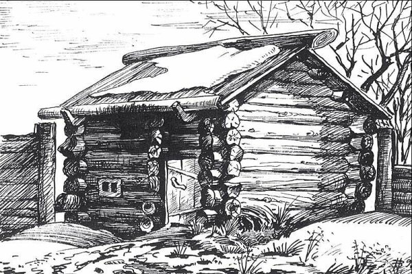 Северная курная изба