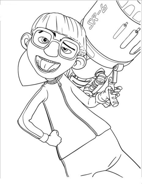 Раскраски Грю и Миньоны