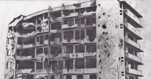 Нарисовать разрушенный дом