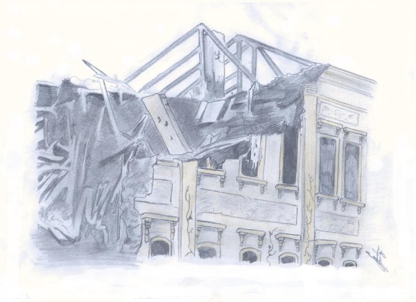 Зарисовки разрушенного здания