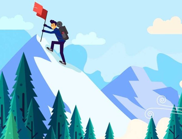 Горы скалолаз вектор