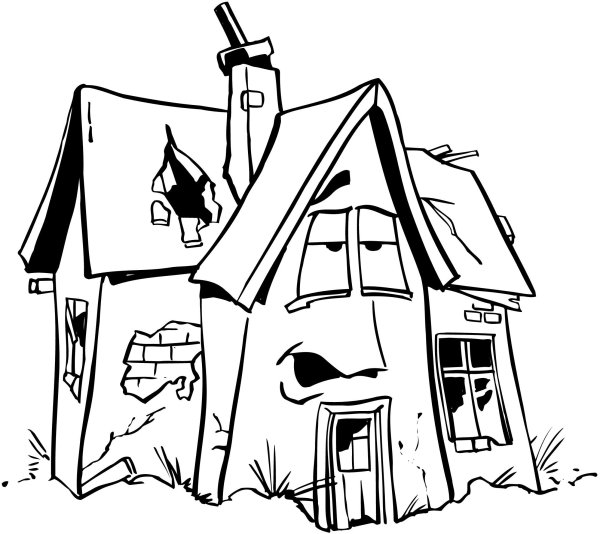 Нарисовать сломанный дом