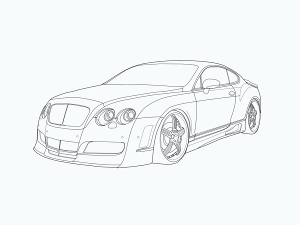 Бентли Континенталь gt чертёж