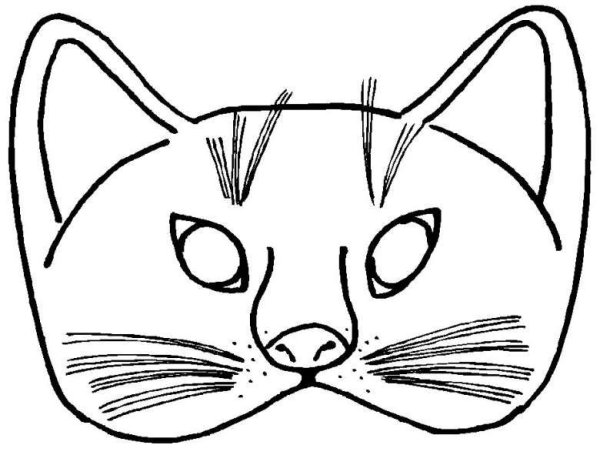 Маска кошки раскраска