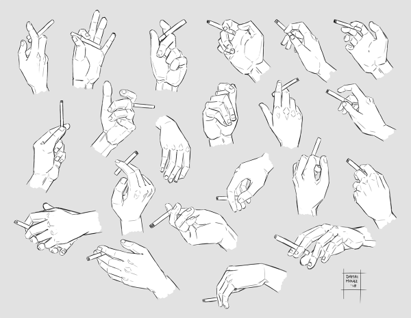 Референсы рук с сигаретой