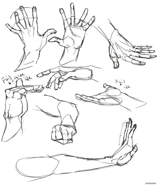 Референсы рук сбоку