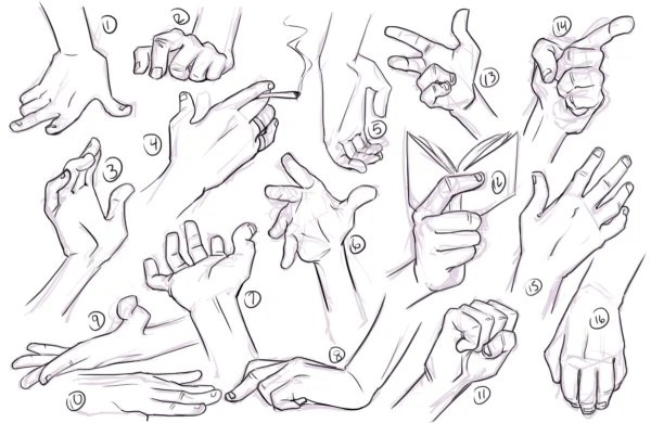 Позы рук для рисования