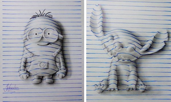 3д рисунки мультяшек