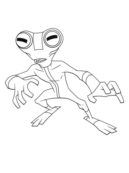 Раскраска Бен Тен гуманоид