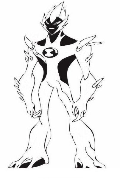 Раскраска человек огонь из бентена