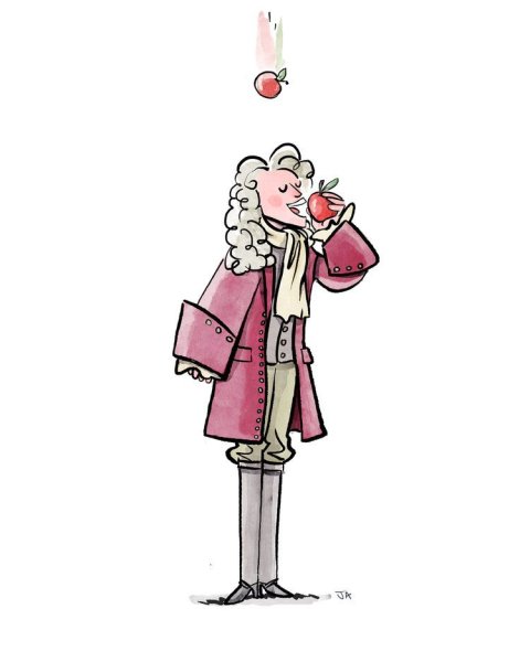 Исаак Ньютон портрет карандашом