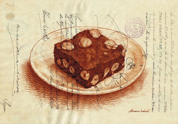 Пирожное Брауни рисунок