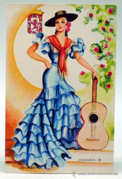 Рисунки национальной испанской одежды