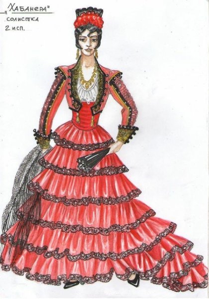 Испанский костюм раскраска