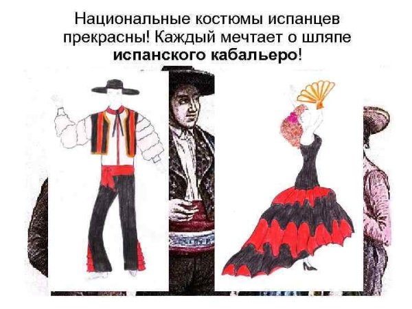 Рисунки национальной испанской одежды
