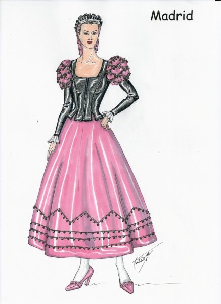 Национальный испанский костюм срисовка