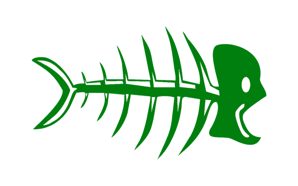 Рыба с костями тату эскиз