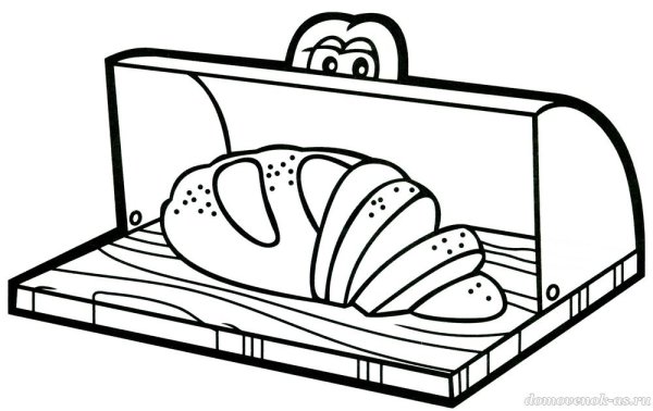 Раскраска посуда хлебница