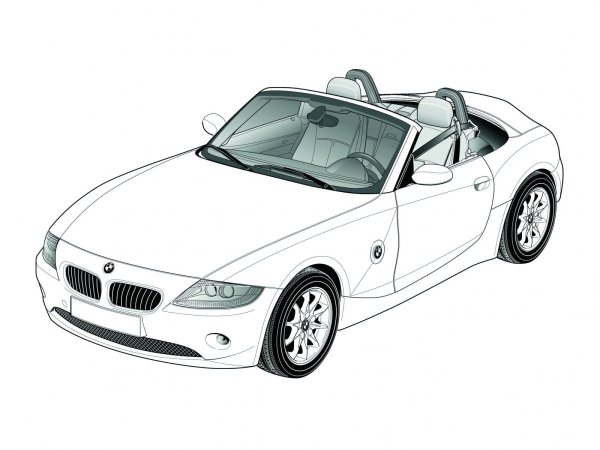Раскраска БМВ кабриолет