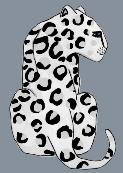 Принт леопард нарисованный