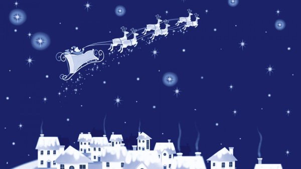 Сани Санты в небе