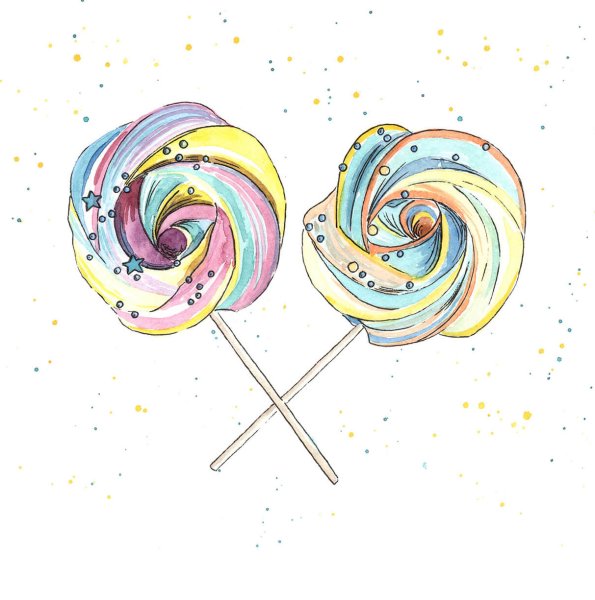 Акварельные безе на палочке