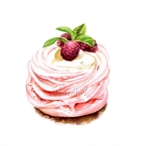 Кондитерские Десерты акварелью