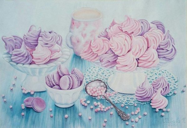 Меренга акварель