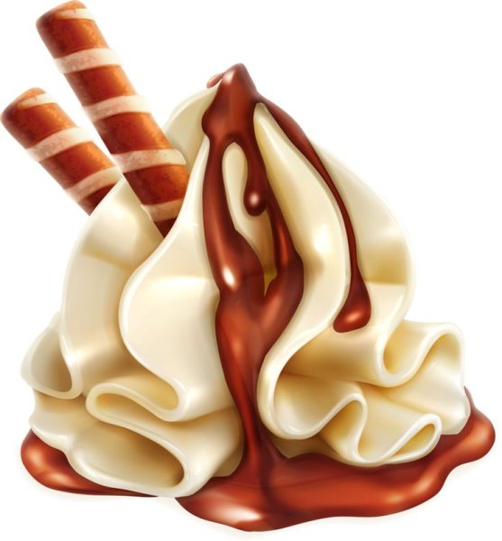 Кондитерский крем на прозрачном фоне