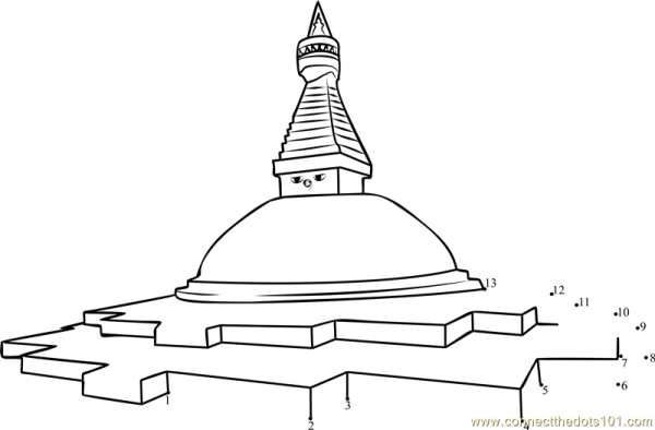 Буддийский храм раскраска