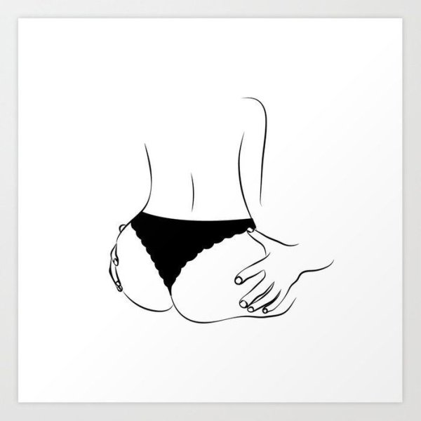 Попа рисунок легкий