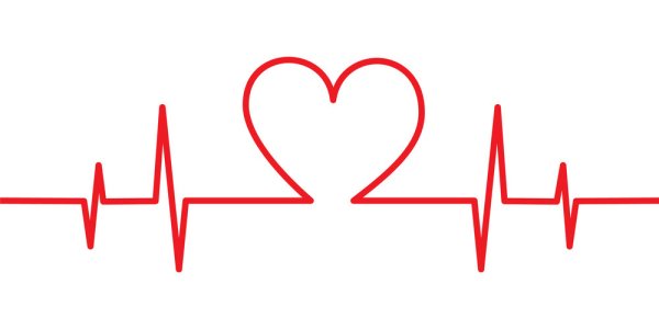 Линия пульса с сердечком