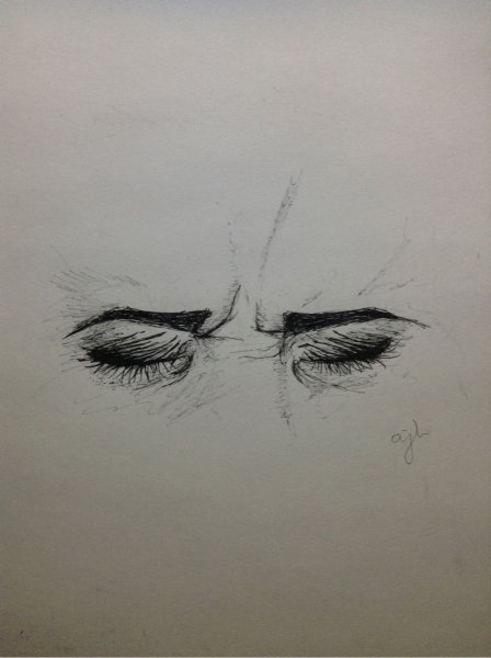 Грустные глаза карандашом