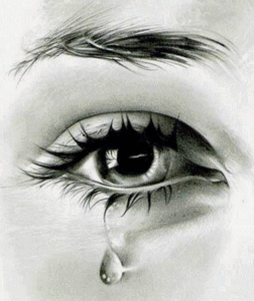 Глаз со слезой карандашом