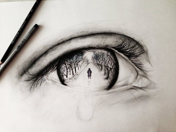 Эскизы глаз карандашом