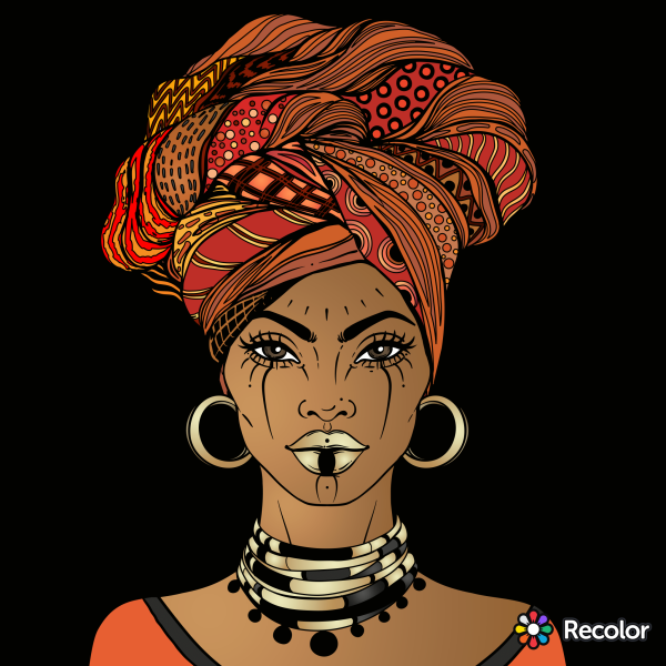 Африканка профиль рисунок