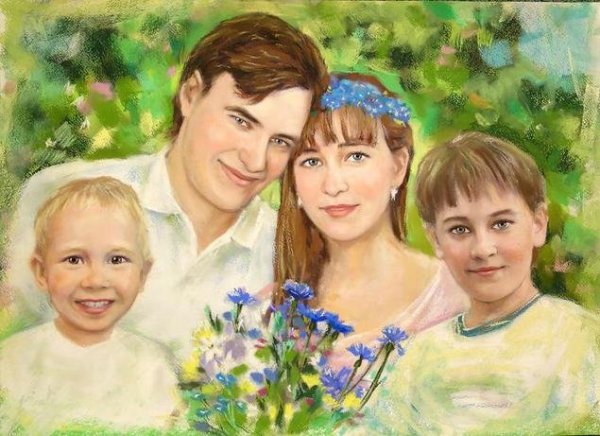 Семейный портрет красками