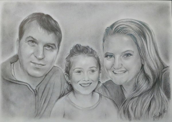 Семейный портрет карандашом