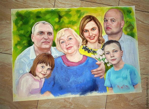 Семейный портрет акварелью