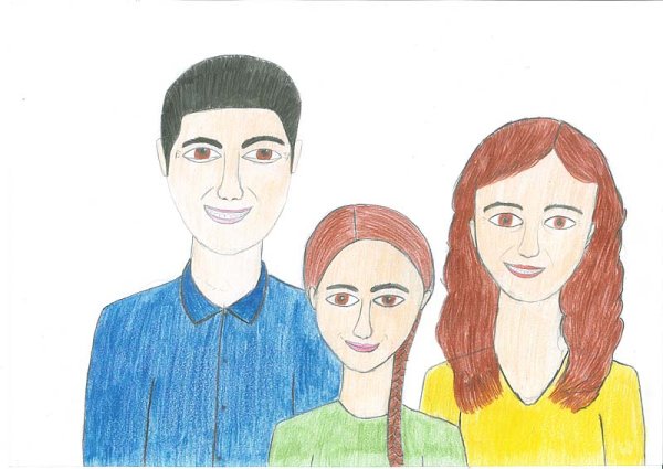 Рисование портрет семьи