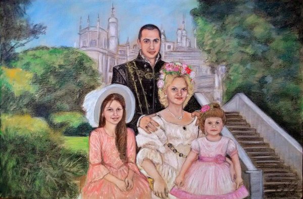 Семейный портрет карандашом