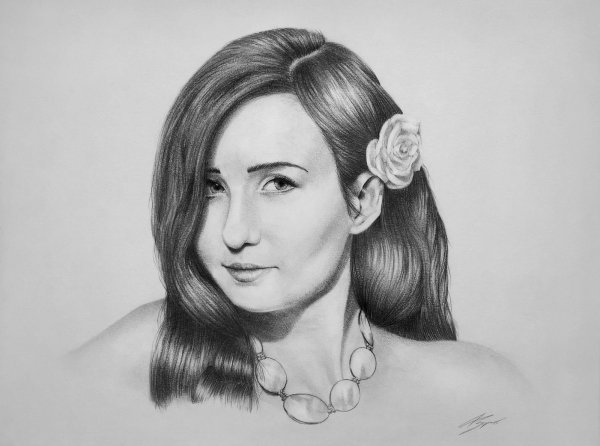Портрет Ани Покров карандашом