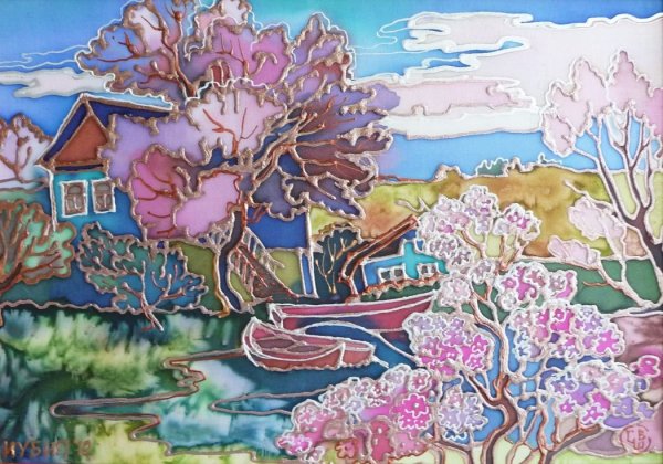 Батик стилизация деревня