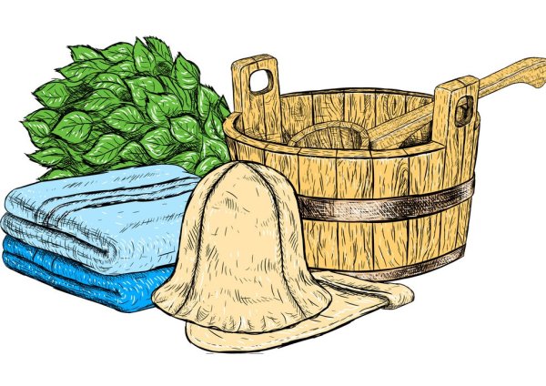 Банные принадлежности на прозрачном фоне