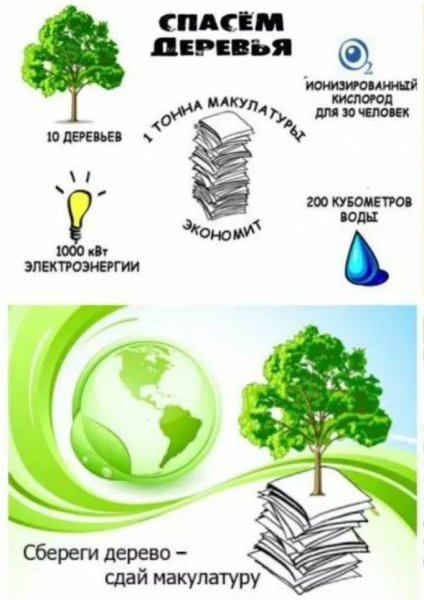 Плакат по сбору макулатуры