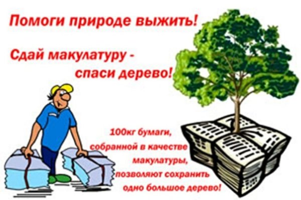 Плакат по сбору макулатуры