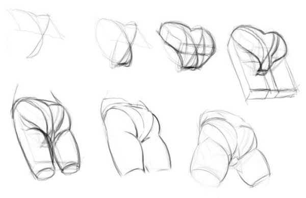 Рисование ягодиц