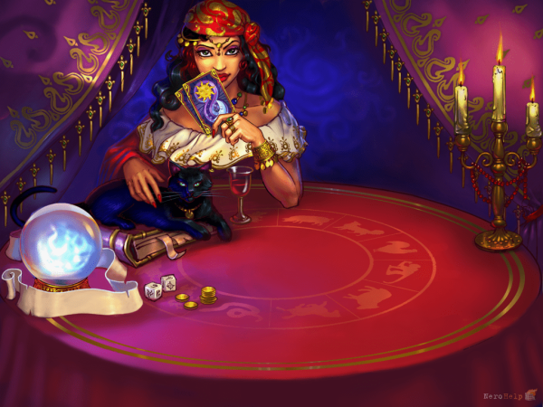 Гадалка иллюстрация