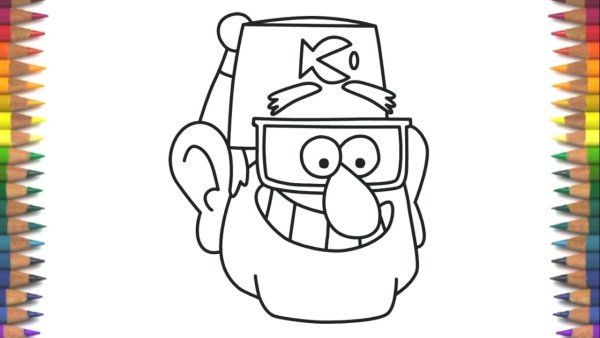 Дедушка Форд из Гравити Фолз раскраска